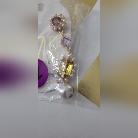 8 Other Reasons Gold and Purple Statement Earrings - Picture 4 of 4